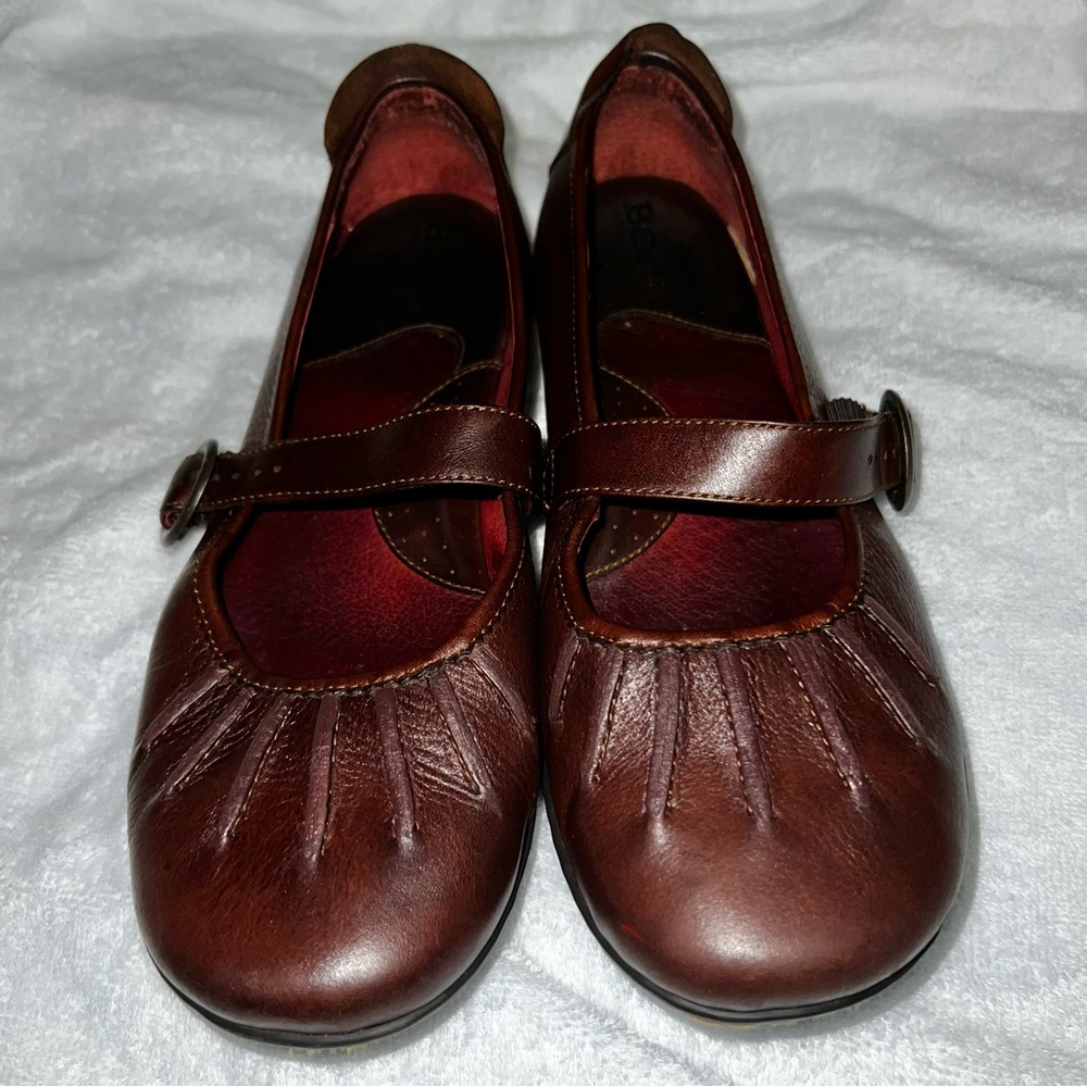 Born Brown Leather Mary Jane Flats